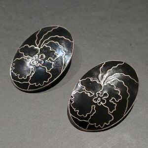 Vintage Cloisonne Clipon Earrings